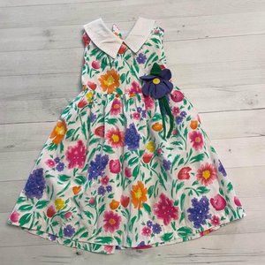 vintage girls in design floral dress‎ 6x